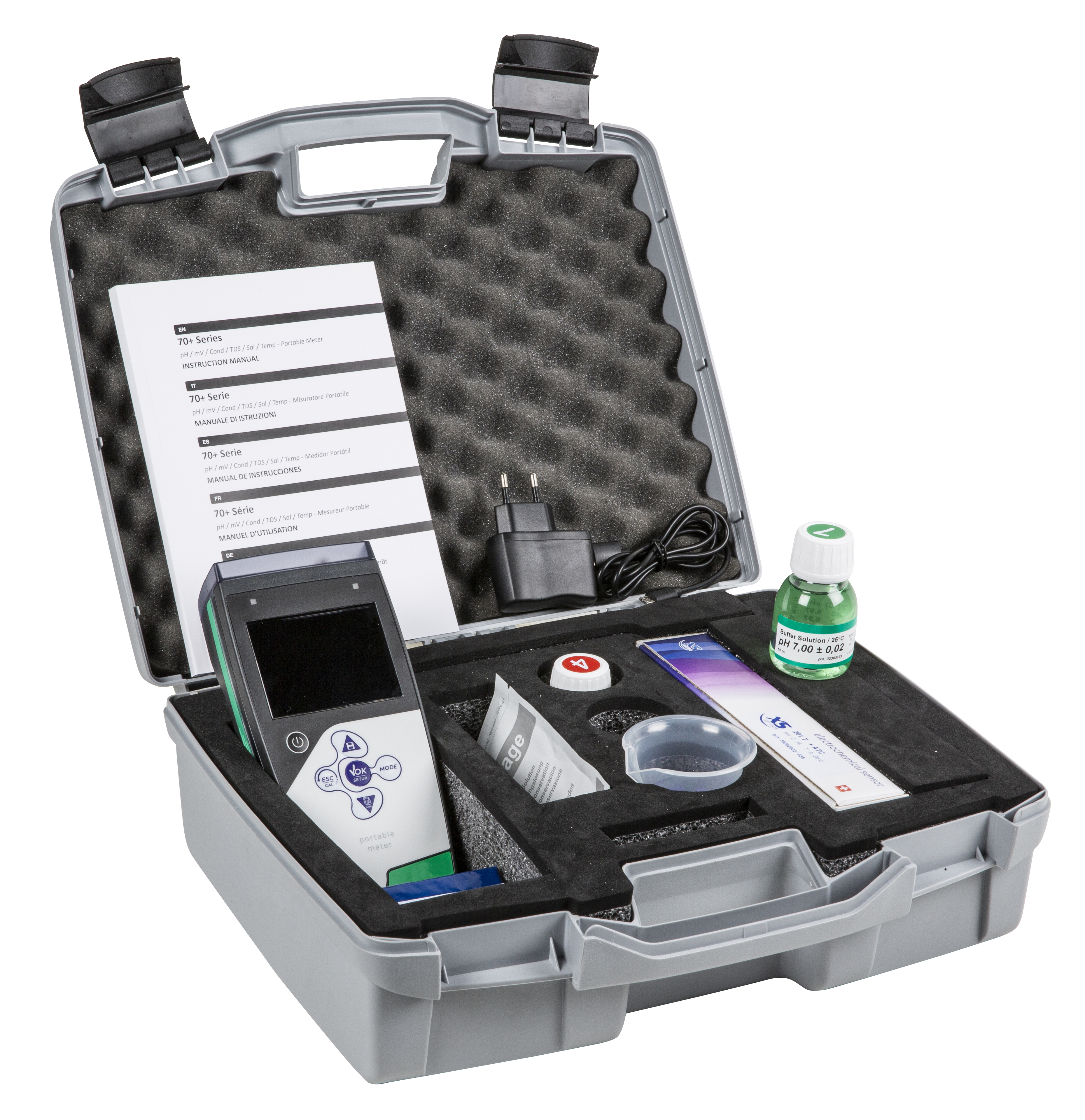 Professional pH/mV/Redox/Temperatur Handmessgerät im Koffer inklusive Elektrode